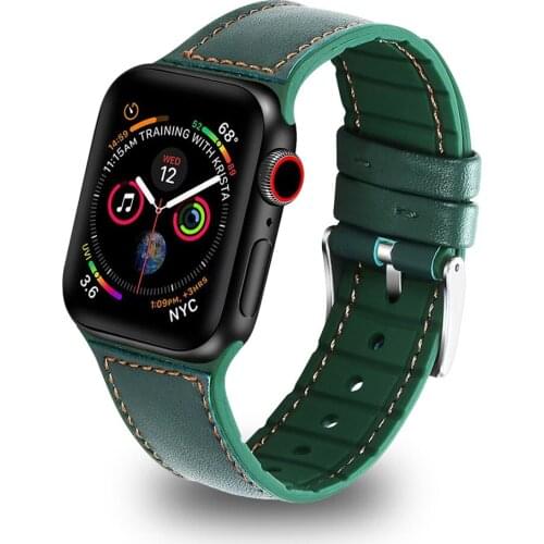 Silicone Leather Strap for Apple Watch Band Series 6/5/4/3/2 Classic Replaceable Bracelet Belt for iWatch SE 44MM 40MM 42MM 38MM