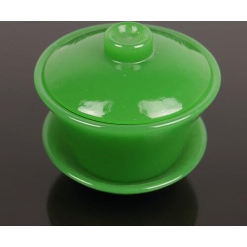 SPECIAL JADE BOWL WHITE JADE IMPERIAL CONCUBINE GLASS KUNG FU TEA TEA TRAY CUP COVER COFFEE CUP GIFT GIVE JIAPIN