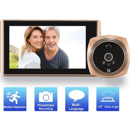 Door Viewer Video Peephole Camera Motion Detection 4.3" Monitor Digital Ring Doorbell Video-eye Security Voice Record