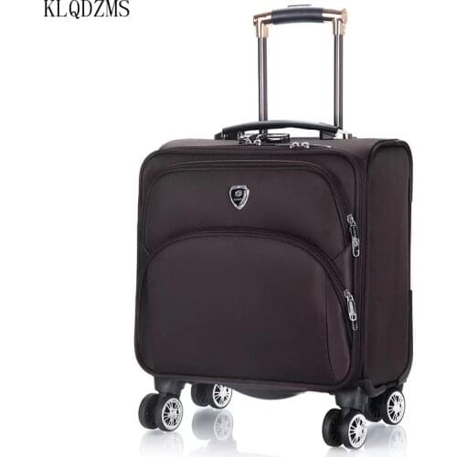 KLQDZMS 18inch Waterproof oxford Mens business travel suitcase high quality rolling luggage spinner carry on trolley bags