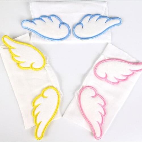 Sweat Towel Angel Wing Design Sweat Absorbent Eco-friendly Delicate Embroidery Baby Cotton Sweat Towel for Daily Life