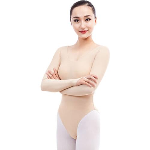 Women Long Sleeve Spandex Nude Leotard Adult High Elastic Ballet Dance Gymnastics Underwear Leotards