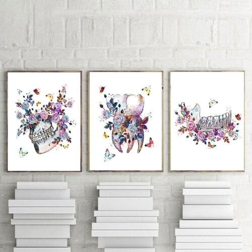Tooth Implant Wall Art Canvas Painting Posters Prints Dental Medicine Anatomy Dentist Gift Clinic Office Wall Decor
