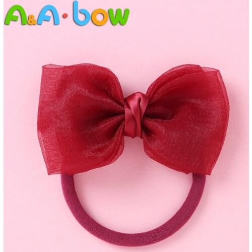 1pcs Bow-not Headband For Baby Girls Nylon Handmade HairBand High Elastic Soft HeadWrap Comfortable Candy Color Hair Accessories