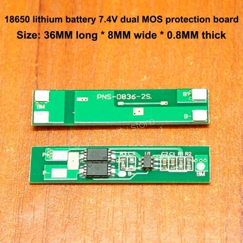 10pcs/lot 18650 lithium battery 7.4V protection board 2 string double MOS protection board against overcharge and over discharge