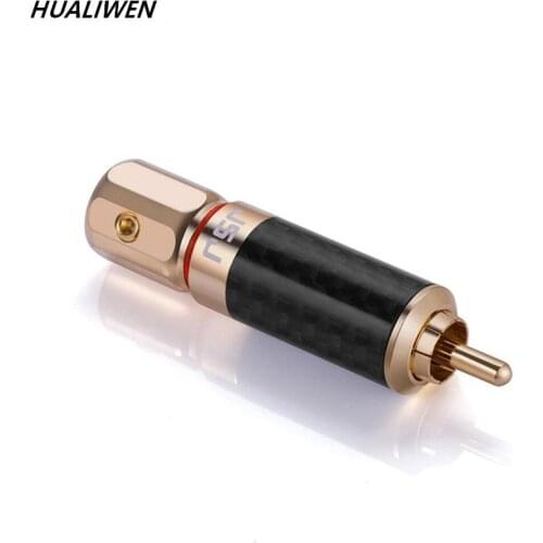24K gold RCA Weld Heads Lotus Plugs AV Headers Coaxial Audio Carbon Fiber Heads