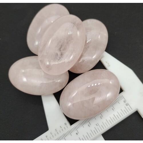 2pcs Natural Rose Quartz Crystal Palm Tumbled Stone Healing Specimen Massage Pink Natural Quartz Crystals