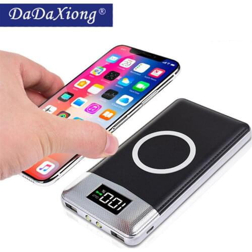 2020 Wireless 30000mah Power Bank External Battery Bank Built-in Wireless Charger Powerbank Portable Charger for iPhone8 x note9
