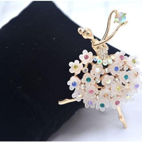 2021 High-end ballerina brooch Crystal From Swarovskis Fashion creative alloy corsage pin clothing accessories