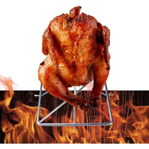 24pcs Barbecue Grill for Outdoor Tool Barbecue Chicken Rack BBQ Party Kitchen Stainless Steel Barbecue Tool Foldable Beer Can