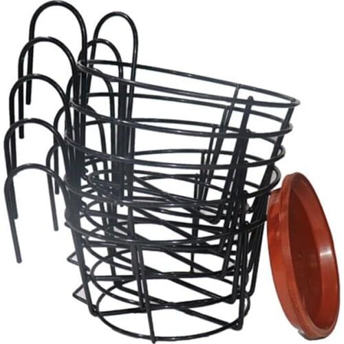 5Pcs Flower Rack Iron Art Stand Ornament Plant Garden Hanging Pot Holder Balcony Frame Railing Home Wall-Mounted Bracket