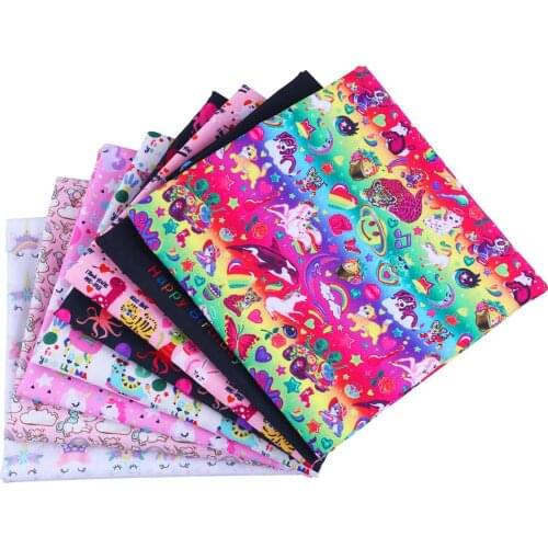 50 * 140Cm unicorn Pattern Polyester Cotton Fabric Patchwor Printed For Tissue Kids Home Textile For Sewing Doll Dress Curtain