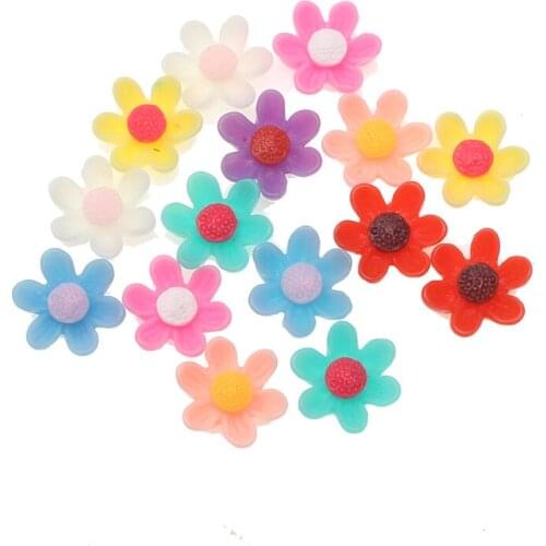 50Pcs Mixed Resin Flowers Crafts Decorations Flatback Cabochon Scrapbooking For Embellishment Nail Stickers DIY Accessories