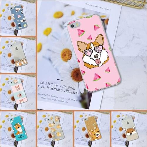 Phone Case For Apple iPhone 4 4S 5 5C 5S SE Silicone Soft Kawaii DOG Cartoon Shiba Inu Corgi Cute Back Cover For iPhone 4 5 S