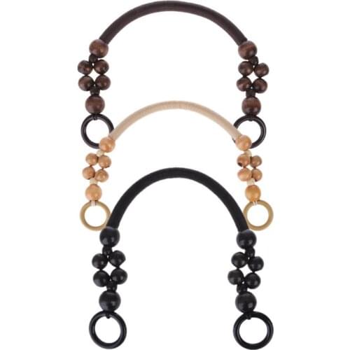 Wood Bead Rope Bag Strap Handle Shoulder Belt for Handbag DIY Replacement