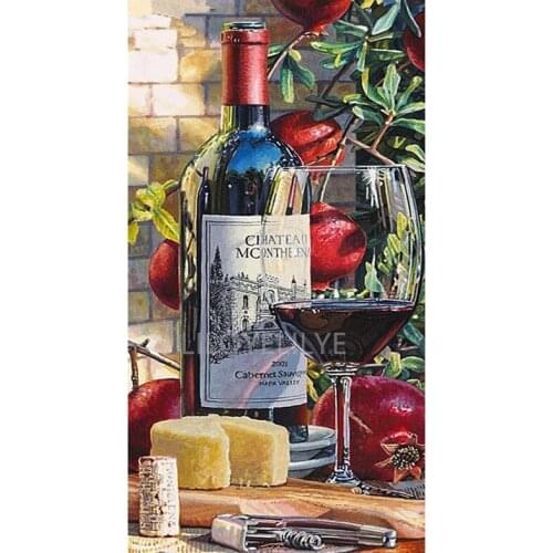 DIY Fruit wine 5D square diamond embroidery home decor diamond painting cross stitch crafts diamond mosaic wall painting FG1172