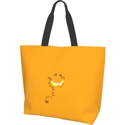 Garfi Cat Canvas Bag Women Shoulder Bag cat cartoons Anime mr krabs Animes square pants Kawaii Anime garfi Ins Shopper Bag