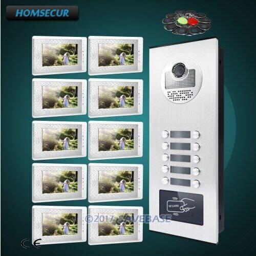 HOMSECUR 7" Hands-free Video Doorbell Security Intercom+Lock Release Button