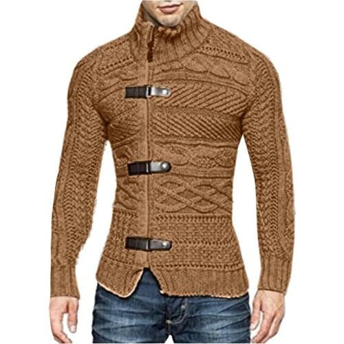 Quality Autumn mens long sleeve stand-collar knitted sweaters casual mens thick knitting zipper sweater coats mens tops jacket