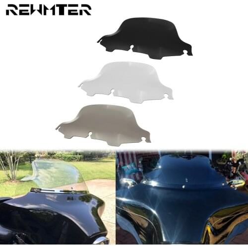 Motorcycle 8'' Wave Windshield Windscreen Black/Smoke/Clear For Harley Touring Electra Street Glide Bike 1996-2013 FLHT FLHX