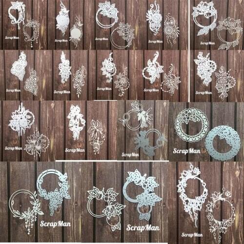 MT Craft Geometric Flower Wreath Metal Cutting Dies Stencils Scrapbooking Photo Album Decorative Embossing Paper Card Crafts