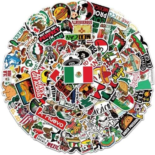 100Pcs/set Mexico Style Food Stickers For Guitar Kids TOY Bicycle Motorcycle Skateboard Snowboard Laptop Luggage Decals