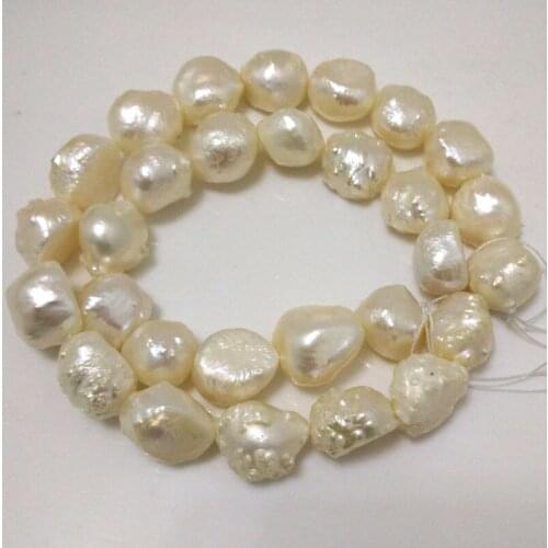 16 inches 12-13mm Natrual White Baroque Drusy Pearl Loose Strand