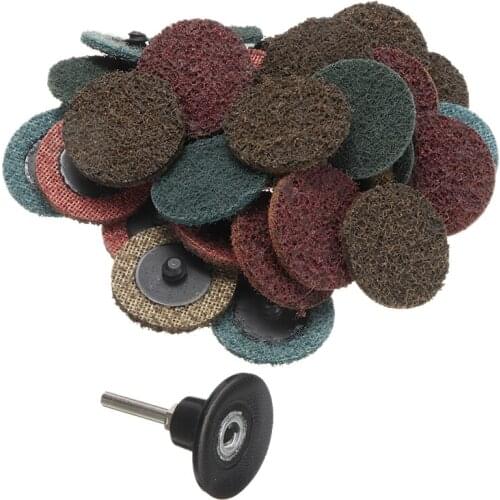 New 2'' 50mm Sanding Disc Roll Lock Conditioning Discs Pad +1 Holder Cutting Abrasive Discs For Metal Deburring Mirror Polishing