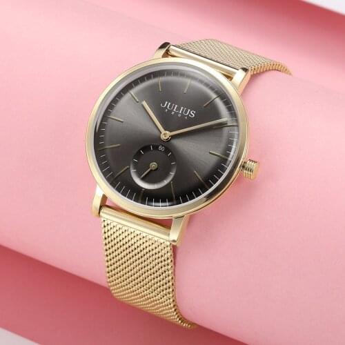 New Julius Lady Womens Watch MIYOTA Fashion Hours Stainless Steel Bracelet Business Clock Girls Birthday Valentine Gift Box