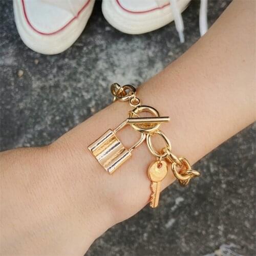 Hanzhishang new thick chain key lock Pendant Bracelet creative indifference personality alloy bracelet