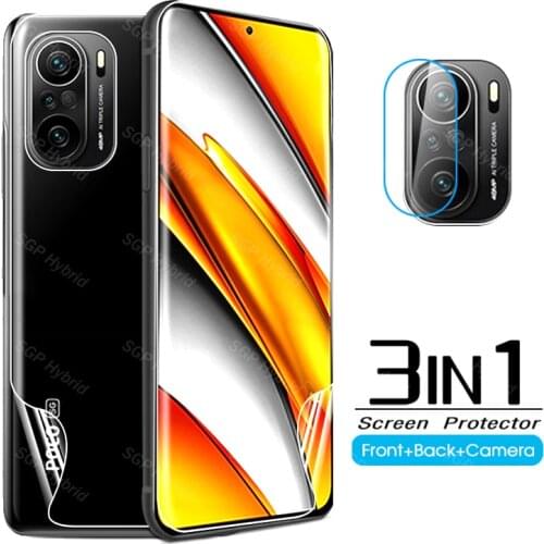 Front back hydrogel film for poco f3 screen protector for poco f 3 f3 pocof3 f3poco protective film pocophonef3 camera glass