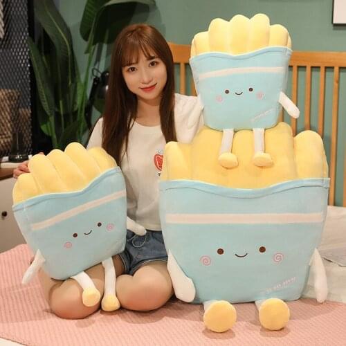 Cartoon anime French fries plush toy doll pillow sofa cushion home decoration gift girl birthday holiday gift comfortable fabric