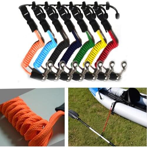 Longboard Leash Elastic Coiled Cord Lanyard SUP Paddle Leash for Kayak Canoe Rowing Boat