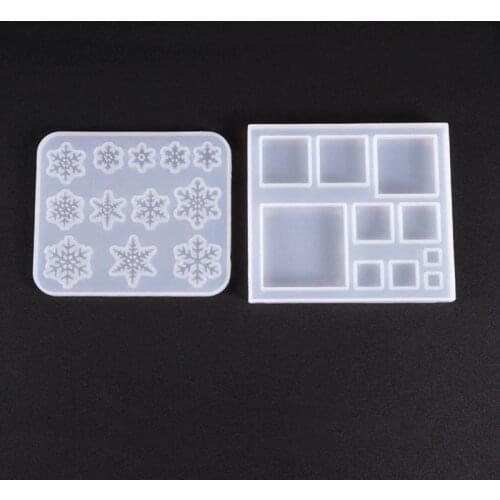 Transparent Silicone Mould Dried Flower Resin Decorative Craft DIY Square snowflake Mold epoxy resin molds for jewelry