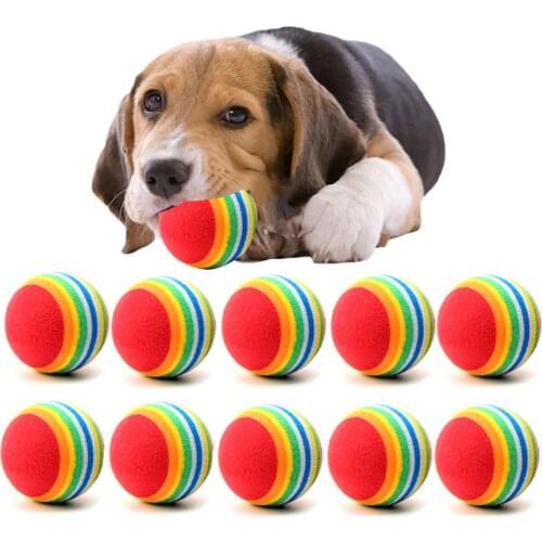 Cute Mini Small Dog Chew Ball Toy Funny Pet Toy Small Dog Toys Rainbow Colorful Play Balls Chew Toys Interactive Supplies