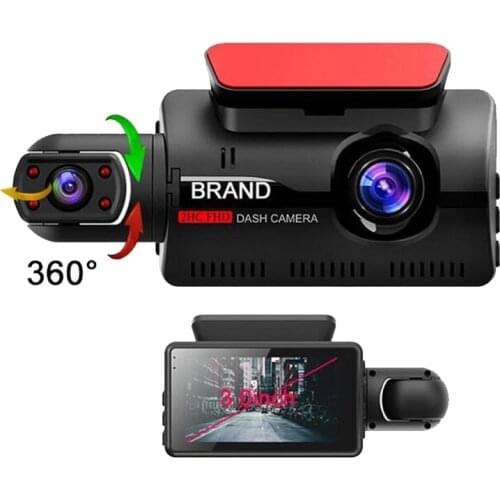 360 degrees Hidden Car DVR Camera Dash Cam Dual Record Night Vision Parking Monitoring G-sensor Loop Recording