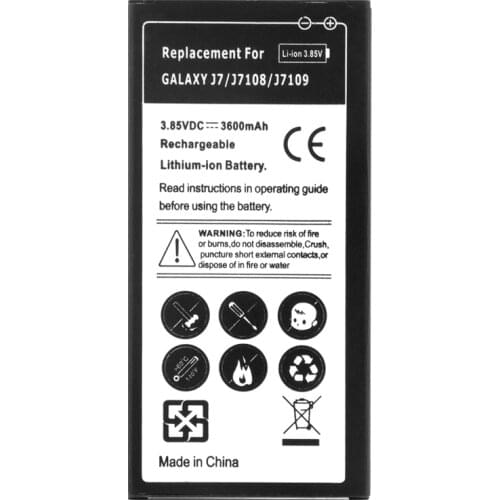 Replacement Li-ion Battery For Samsung Galaxy J7 2016 Edition J710 J710F J7108 J7109 EB-BJ710CBE 3600mAh Mobile Phone Bateria