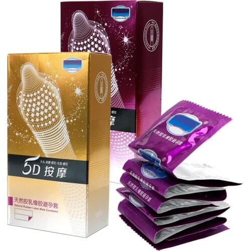 VATINE Contraceptives for Men Sex Products Big Particle 12pcs Condom 5D Thread Ribbed G Point Latex Condoms
