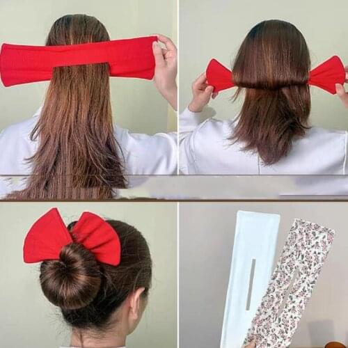 Women Knotted Deft Bun Print Hair Bands Rope Headband Summer Hairpin Braider Makers Fashion Fabric Hair Bands Hair Braiding Tool