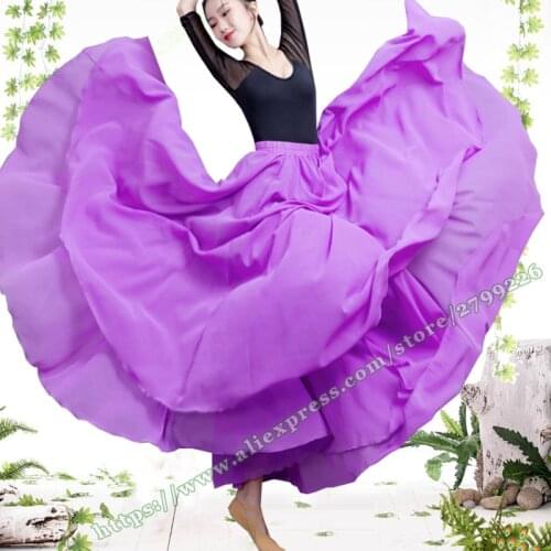 Bohemia 2021 New Spring and Summer 720 Degree Big Hem Swing Elegant Chiffon Maxi Long Woman Skirt Dance Skirts for Womens