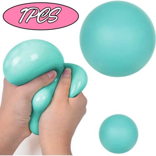 1/2 PCS Stress Balls Rainbow Colorful Soft Foam PU Squeeze Squishy Balls Toys for Kids Children Adults Stress Relief Funny Toys