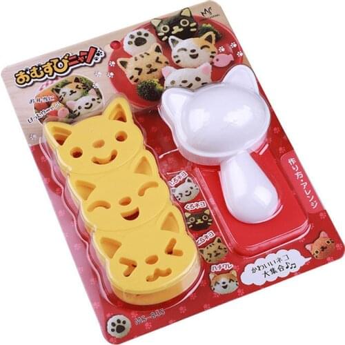 1 Set Cute Cat Sushi Rice Mold Decor Cutter DIY Tool Japanese Rice Ball Party Kitchen Outdoor Sushi Molds For Baby Food Maker
