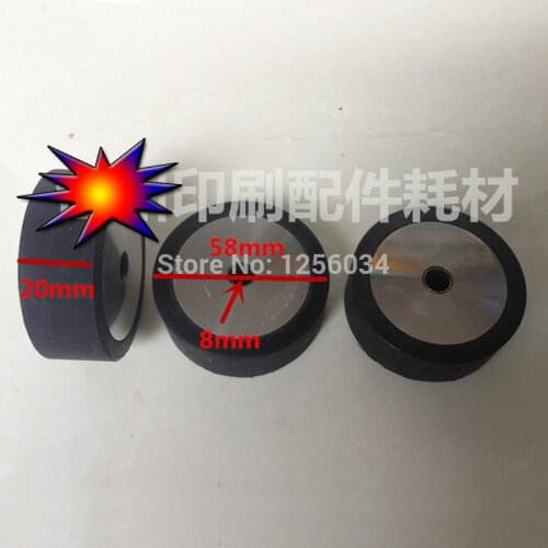 1 peice Man Roland printing parts rubber wheel size 58x8x20mm Roland black wheels