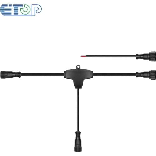 10 pairs/lot 3 core T type(3-2-3) BLACK waterproof splitter(the middle is 2core),13.5mm/18.5mm/xconnect connector