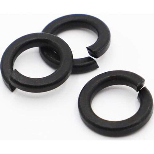 2/5/10/20/50/100pcs Spring Lock Washer M3 M4 M5 M6 M8 M10 M12 M16 M20 M24 M27 M30 Black Grade 8.8 Carbon Steel Washers Gaskets