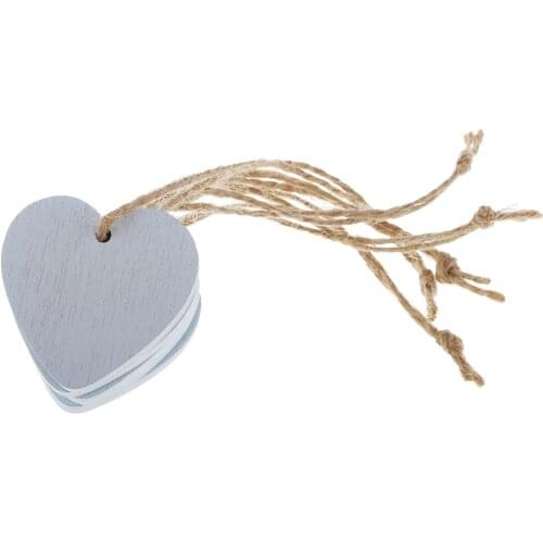 20pc Pink Blue Painted Small Wood Heart Message Gift Tags Signs Crafts 4x4cm