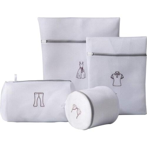4 Pcs Mesh Laundry Bags,Travel Clothing Storage Bag,Garment Washing Bags for Lingerie Bra,Blouse,Jeans,Socks