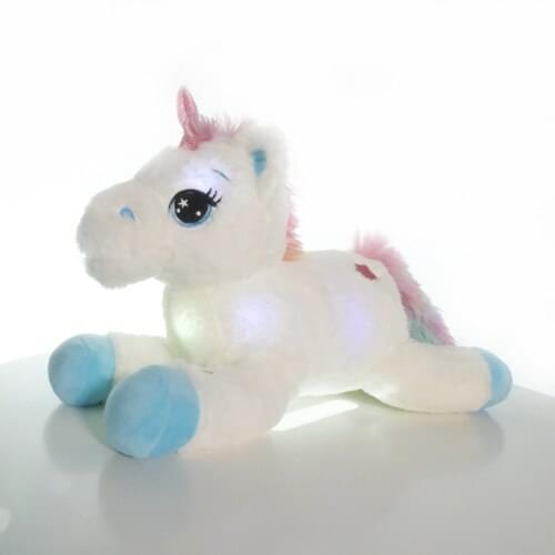 40cm Colorful LED Unicorn Plush Toys Glowing Stuffed Animals Horse Toy Cute Light Up Pony Doll Kids Girls Xmas Birthday Gifts