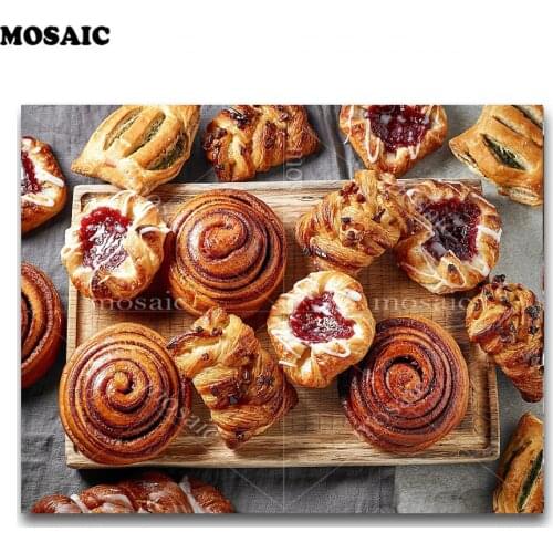 5D Diy Diamond Painting Cross Stitch Cake and Tea Food Picture Full Rhinestones Diamond Mosaic Embroidery Kitchen Decoration