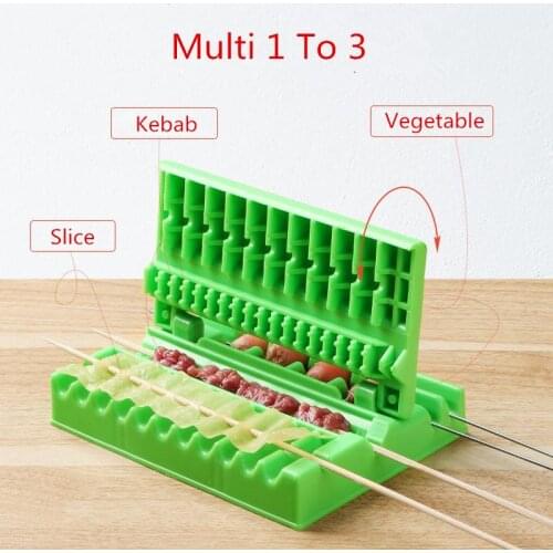 Barbecue Stringer Skewers Kebab Maker Box Machine Beef Meat Vegetable String Grill Barbecue Kitchen Accessories BBQ Gadget
